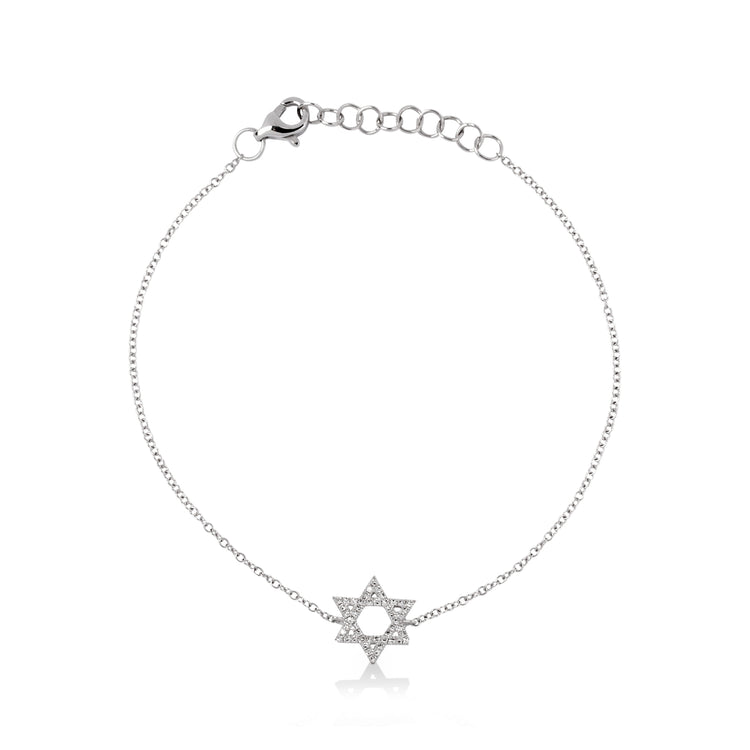 14kw .11ctw Star of David Diamond Bracelet
