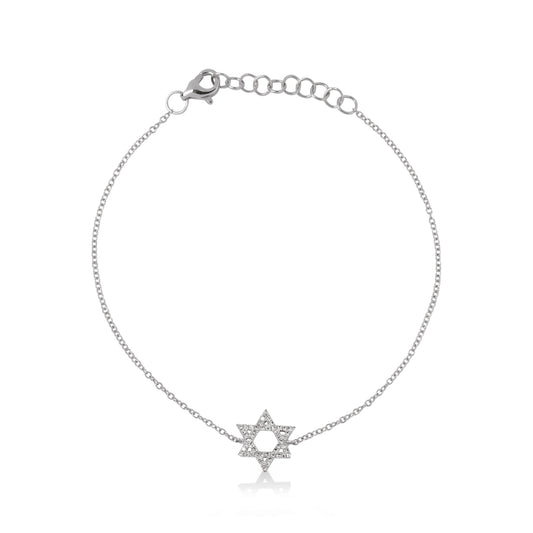 14kw .11ctw Star of David Diamond Bracelet