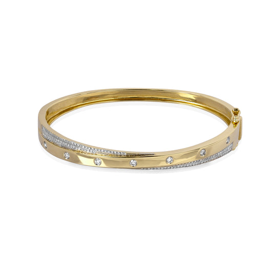 14ky .57ctw Pave Flush Set Bangle