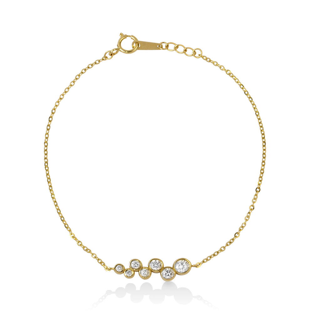 14ky Crescendo Diamond Bezel Bracelet