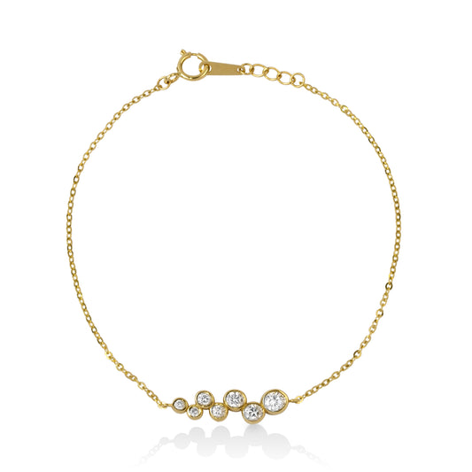 14ky Crescendo Diamond Bezel Bracelet