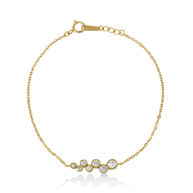 14ky Crescendo Diamond Bezel Bracelet