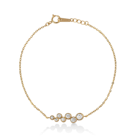 14ky Crescendo Diamond Bezel Bracelet