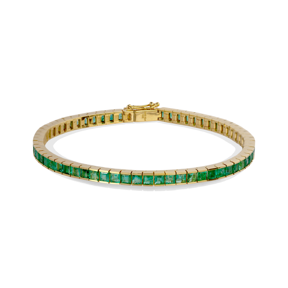 14ky 3.35ctw Emerald Tennis Bracelet