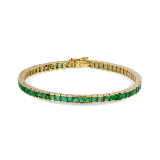 14ky 3.35ctw Emerald Tennis Bracelet
