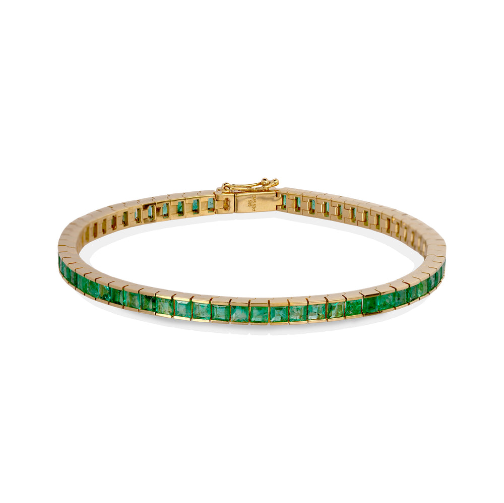 14ky 3.35ctw Emerald Tennis Bracelet