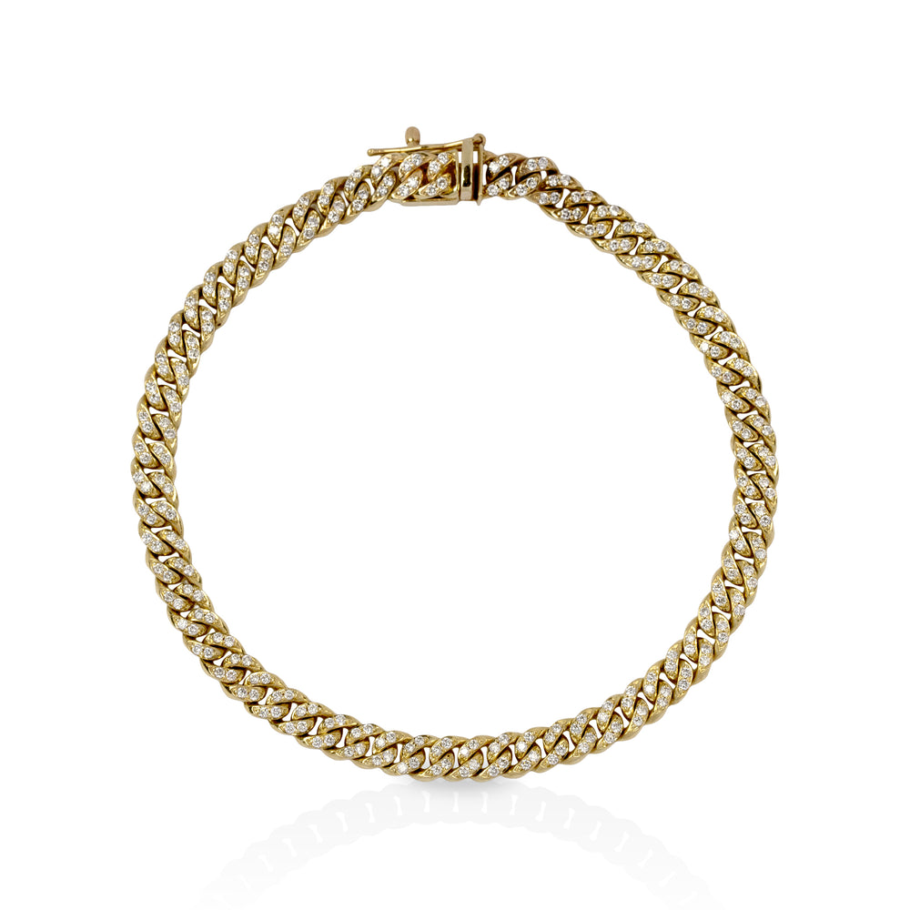 14ky 1.75ctw Pave Diamond Curb Bracelet