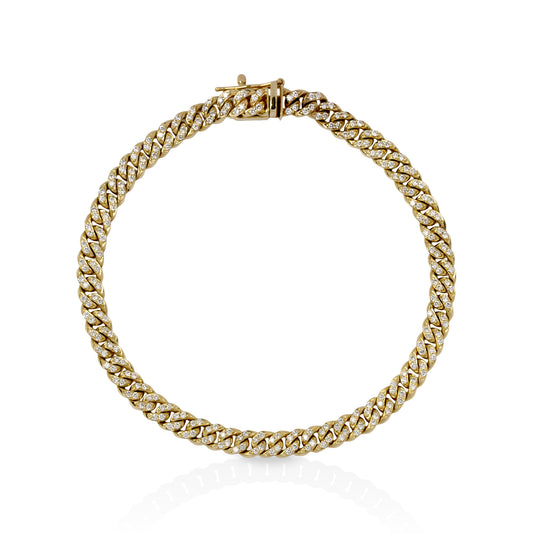 14ky 1.75ctw Pave Diamond Curb Bracelet