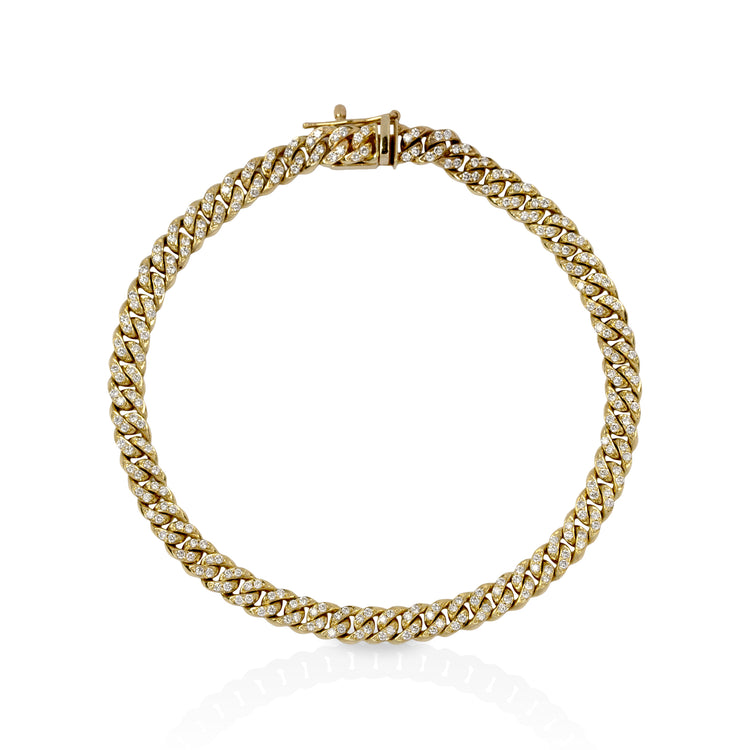 14ky 1.75ctw Pave Diamond Curb Bracelet
