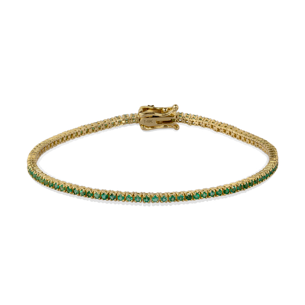 14ky 1.19ctw Emerald Tennis Bracelet
