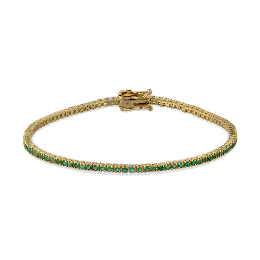 14ky 1.19ctw Emerald Tennis Bracelet