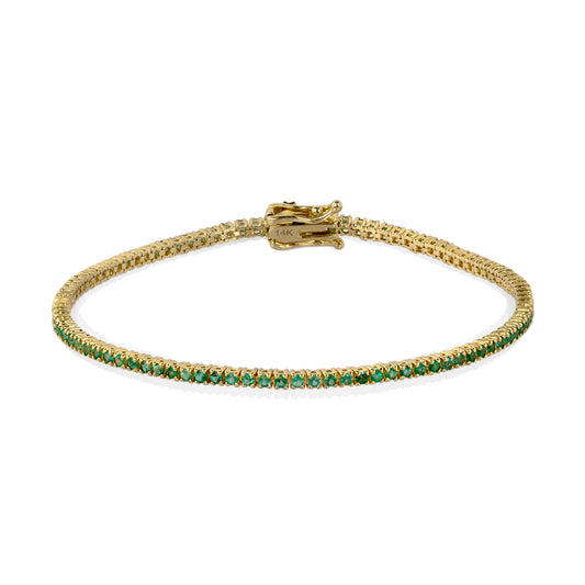 14ky 1.19ctw Emerald Tennis Bracelet