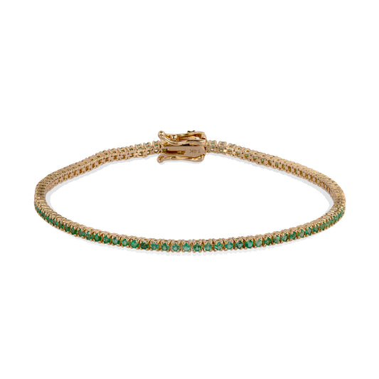 14ky 1.19ctw Emerald Tennis Bracelet