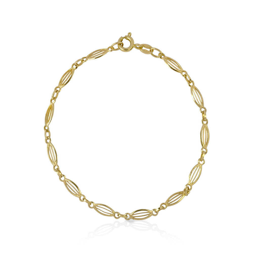 14ky Vintage Open Balloon Link Chain Bracelet
