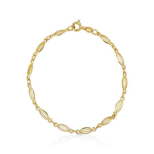 14ky Vintage Open Balloon Link Chain Bracelet