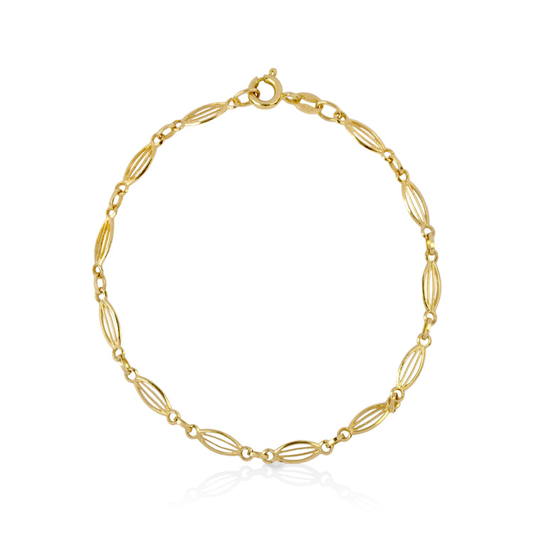 14ky Vintage Open Balloon Link Chain Bracelet