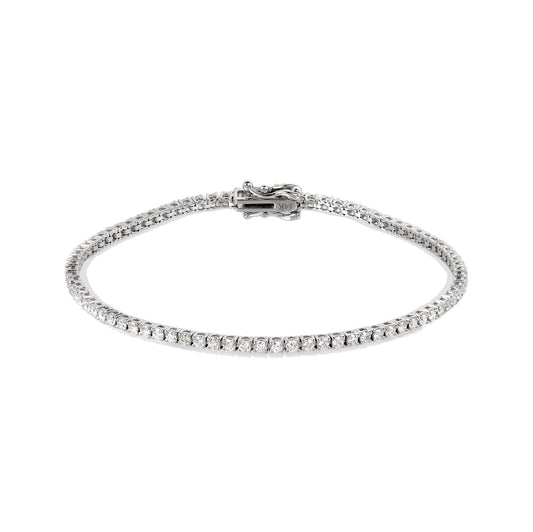 14kw 1.5ctw Natural Diamond Tennis Bracelet