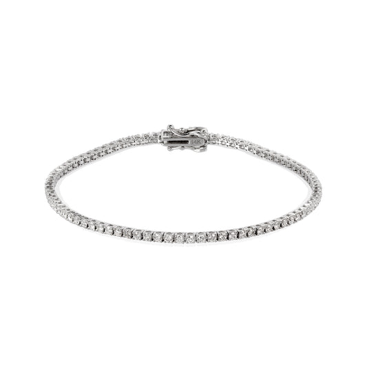 14kw 1.5ctw Natural Diamond Tennis Bracelet
