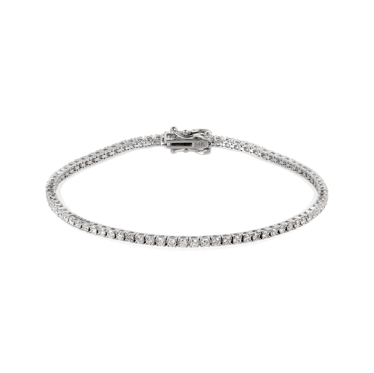 14kw 1.5ctw Natural Diamond Tennis Bracelet
