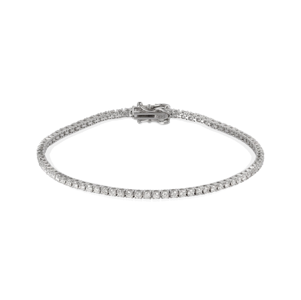 14kw 1.5ctw Natural Diamond Tennis Bracelet