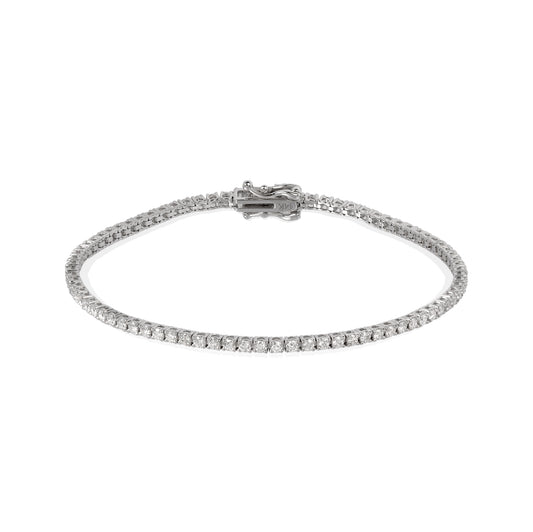 14kw 1.5ctw Natural Diamond Tennis Bracelet