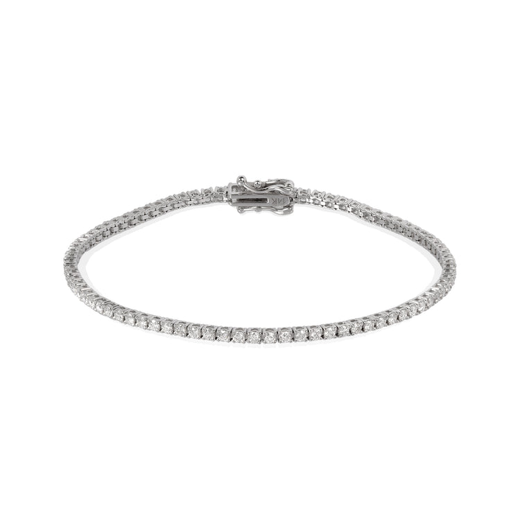 14kw 1.5ctw Natural Diamond Tennis Bracelet