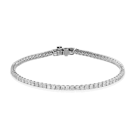 14kw 3.0ctw Lab Diamond Tennis Bracelet