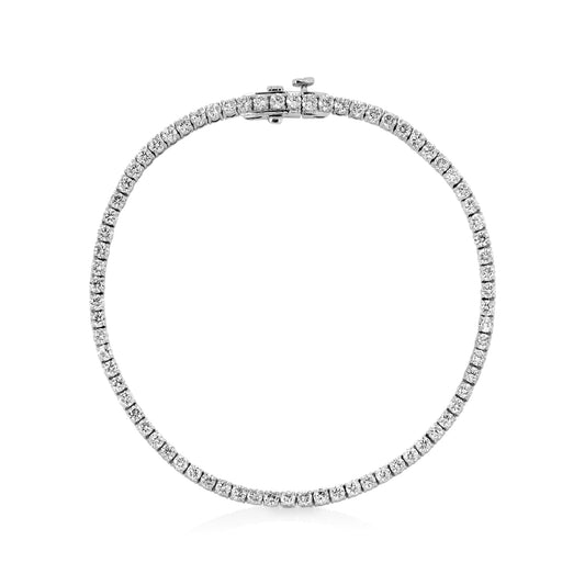 14kw 3.0ctw Lab Diamond Tennis Bracelet