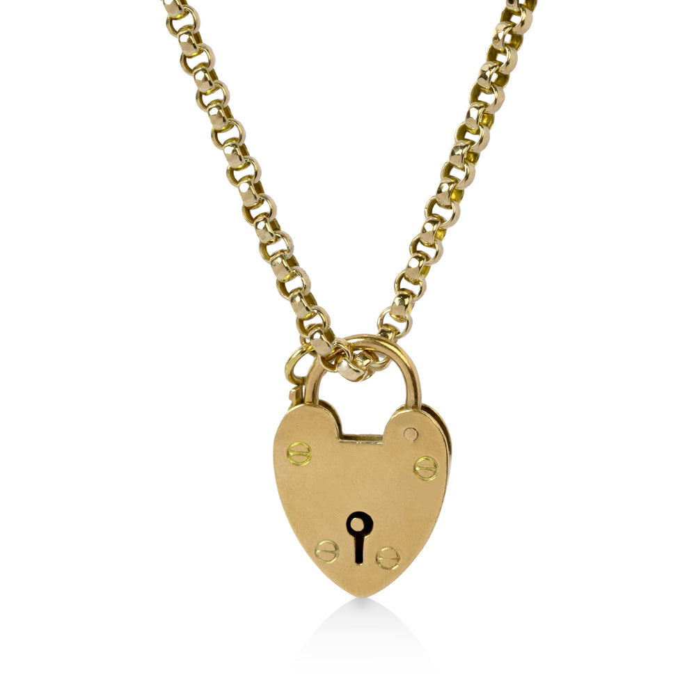 9ct Vintage Heart Lock With 28
