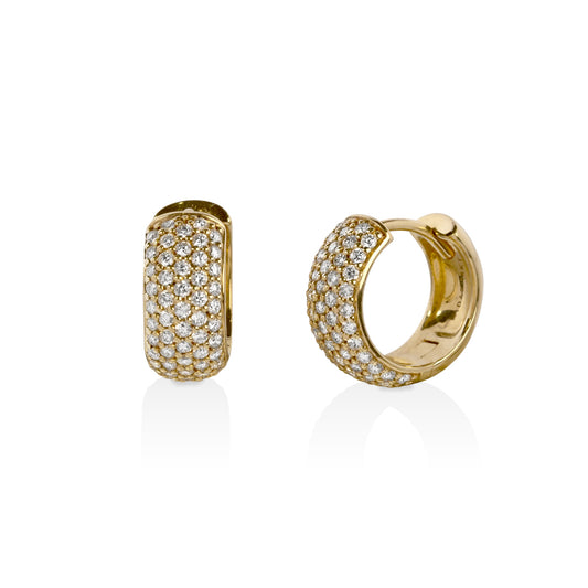 14ky .50ctw 12mm Micro Pave Huggie Earrings