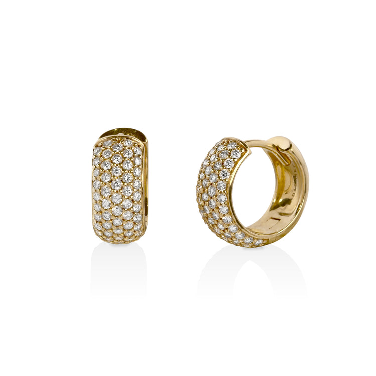 14ky .50ctw 12mm Micro Pave Huggie Earrings