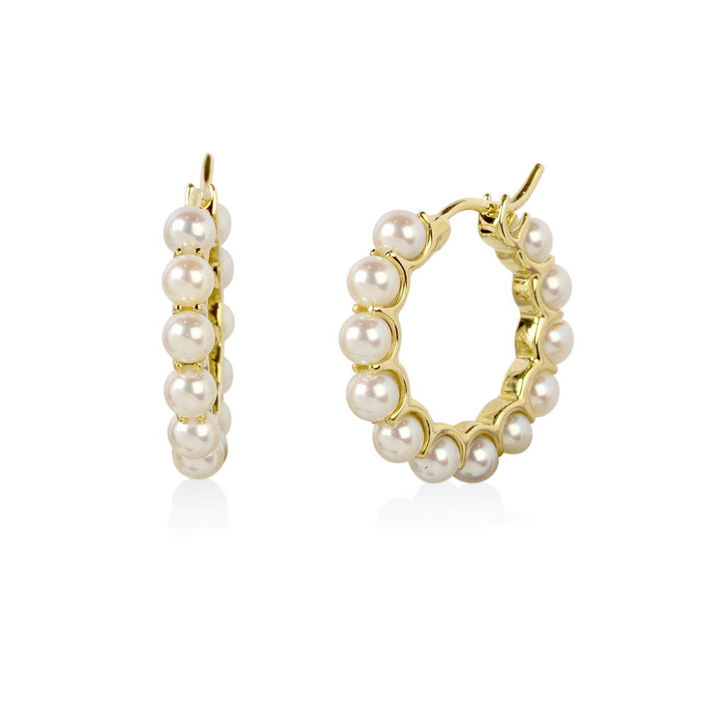14ky Akoya Pearl Hoops