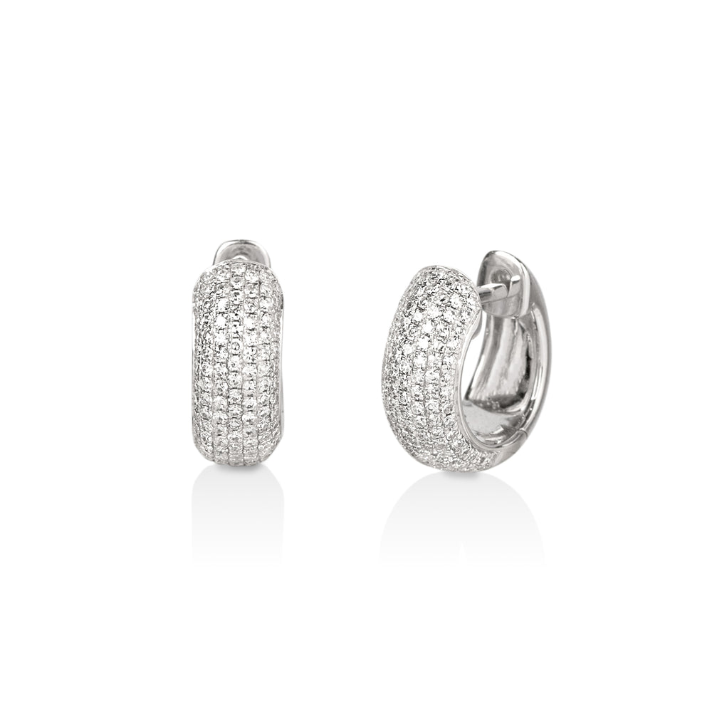 14kw 13mm .51ctw Micro Pave Diamond Hoop Earrings