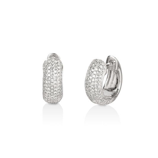 14kw 13mm .51ctw Micro Pave Diamond Hoop Earrings