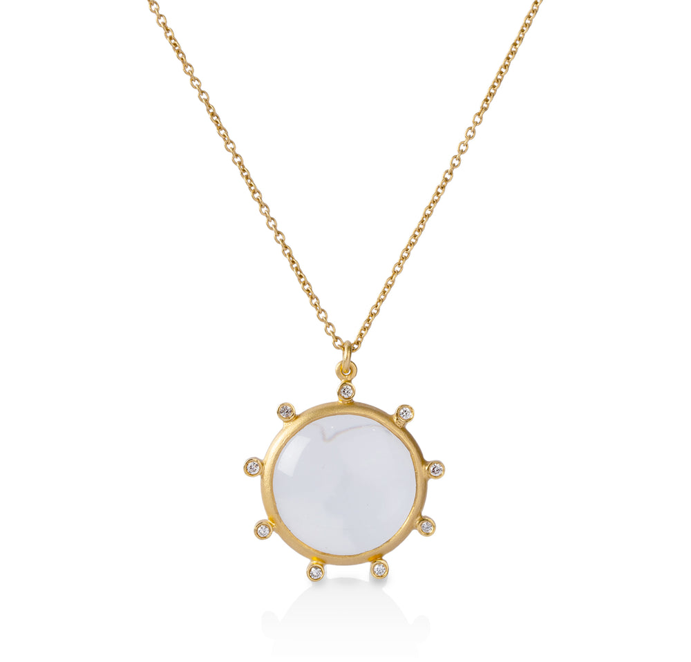 14ky  .09ctw Celestial Looking Glass Diamond Necklace