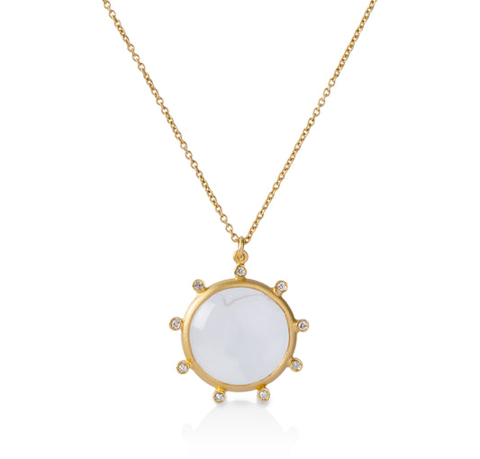 14ky  .09ctw Celestial Looking Glass Diamond Necklace