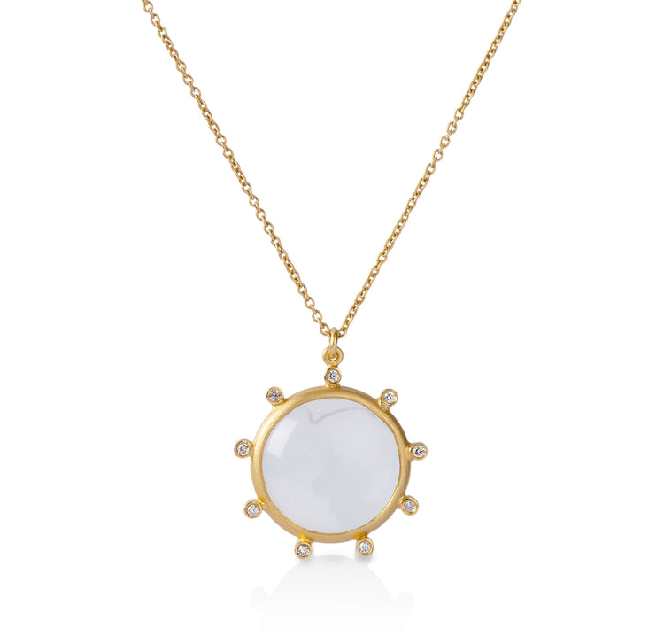 14ky  .09ctw Celestial Looking Glass Diamond Necklace