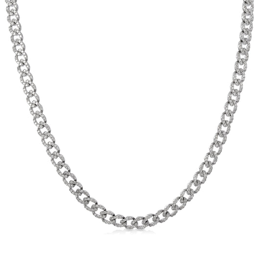 4.90ctw Pave Diamond Curb Necklace