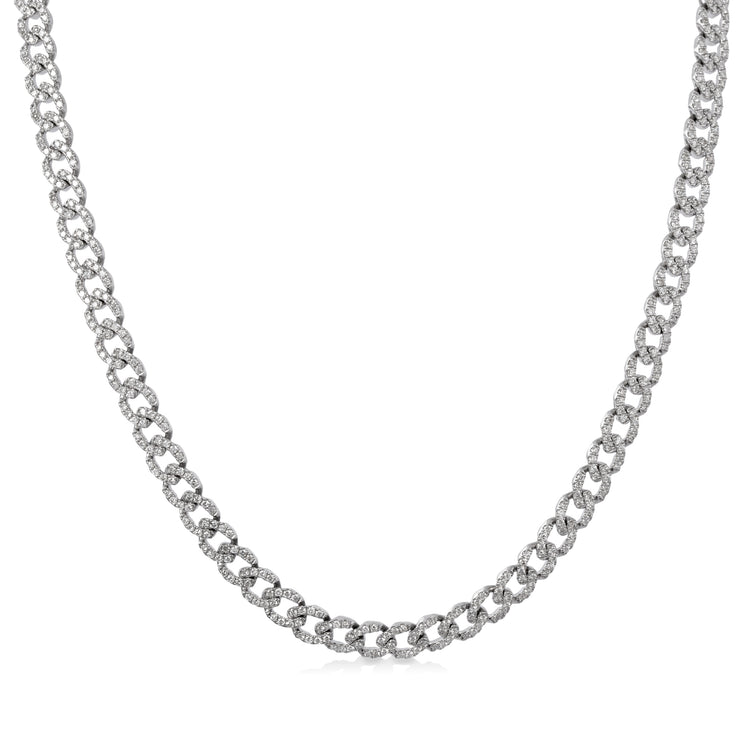 4.90ctw Pave Diamond Curb Necklace