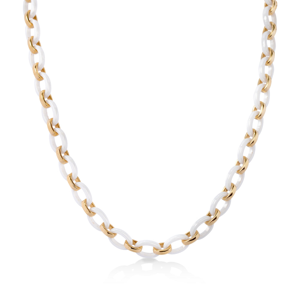 18ky White Ceramic Necklace by Monica Rich Kosann