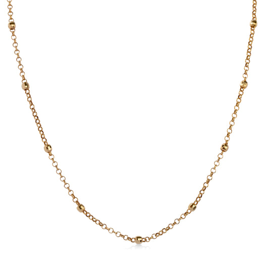 14ky 3mm Disco Bead 18" Gold Necklace