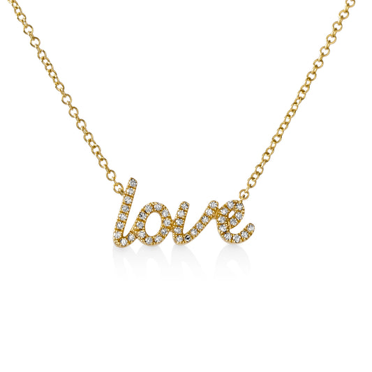 14ky .12ctw Love Diamond Necklace