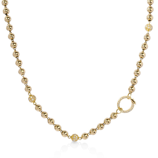 14ky Mardi Gras 20" Gold & Diamond Bead Necklace by Eden Presley
