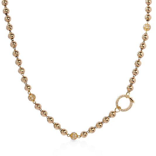 14ky Mardi Gras 20" Gold & Diamond Bead Necklace by Eden Presley