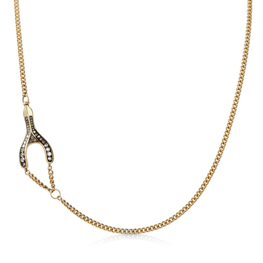 14ky .30ctw Wishbone Diamond Necklace by Lucy Delius