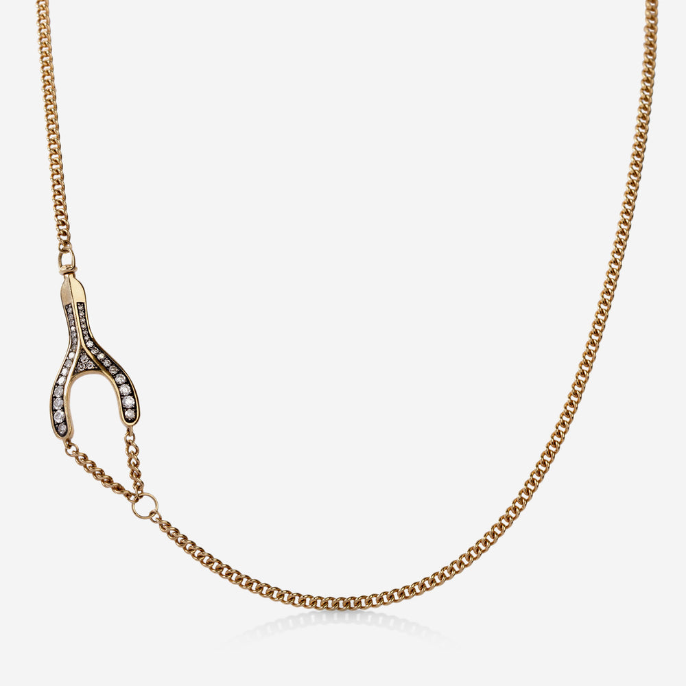 14ky .30ctw Wishbone Diamond Necklace by Lucy Delius