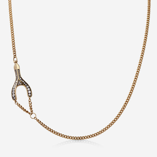 14ky .30ctw Wishbone Diamond Necklace by Lucy Delius