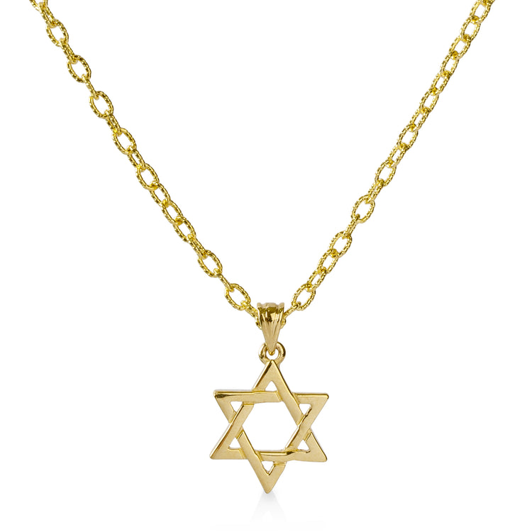 14ky Small Star of David & Chain Custom Necklace