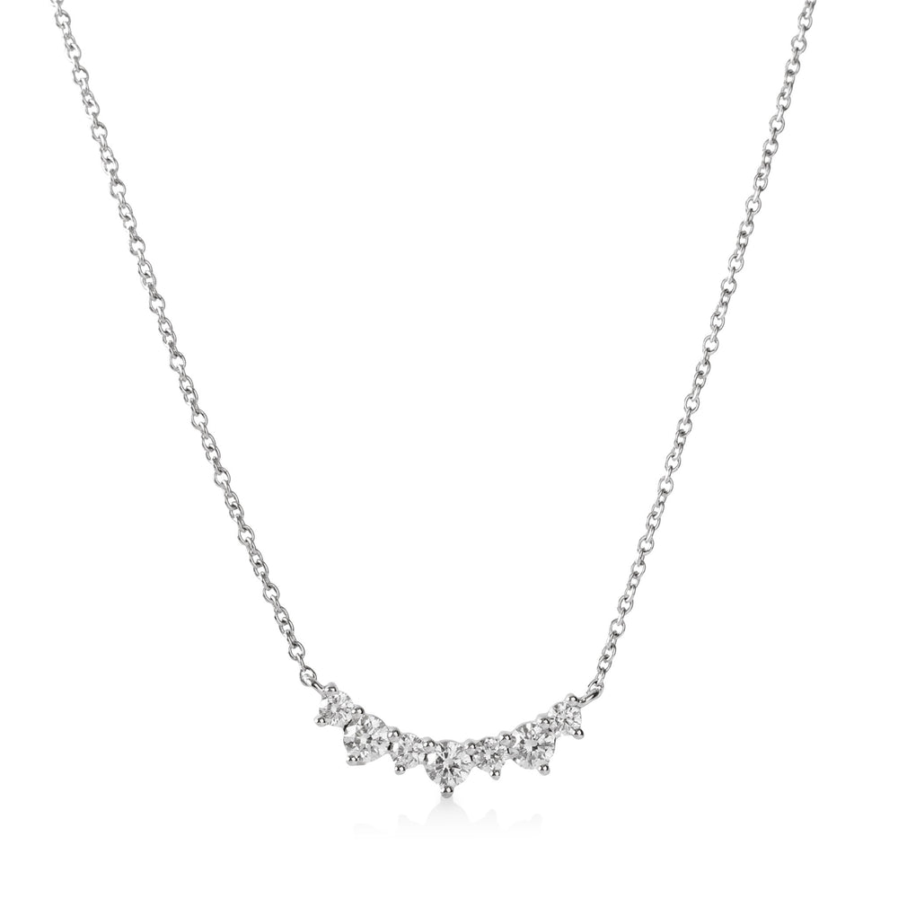 14kw .49ctw Curve Bar Alternating Size Diamond Necklace