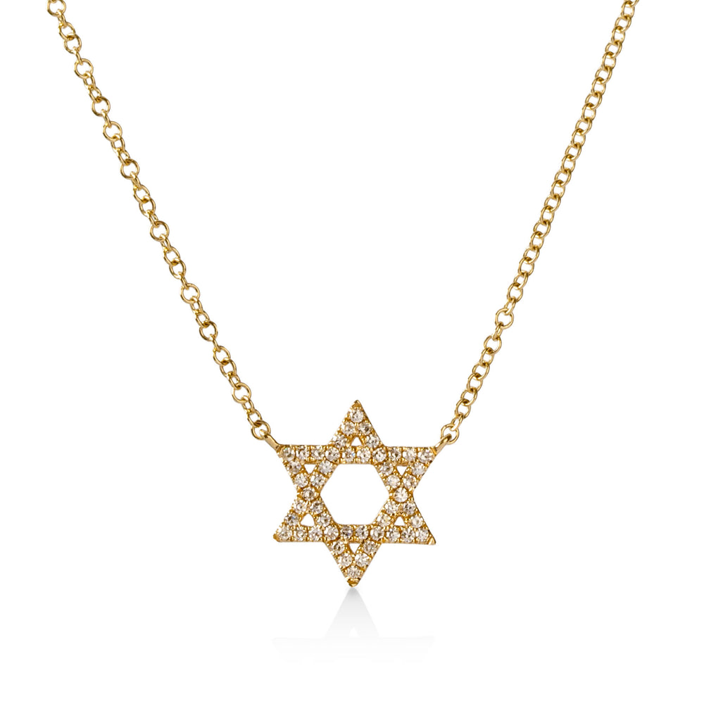 14ky .11ctw Star of David Diamond Necklace